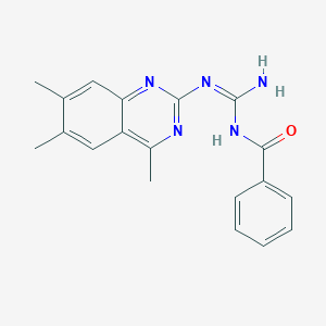 N-[(E)-Amino[(4,6,7-trimethylquinazolin-2-YL)amino]methylidene]benzamide