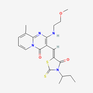 3-[(Z)-(3-sec-butyl-4-oxo-2-thioxo-1,3-thiazolidin-5-ylidene)methyl]-2-[(2-methoxyethyl)amino]-9-methyl-4H-pyrido[1,2-a]pyrimidin-4-one