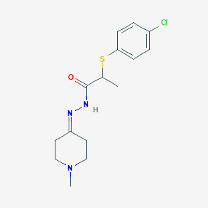 2-[(4-chlorophenyl)sulfanyl]-N'-(1-methylpiperidin-4-ylidene)propanehydrazide