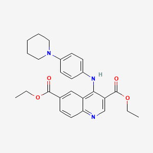 Diethyl 4-{[4-(piperidin-1-yl)phenyl]amino}quinoline-3,6-dicarboxylate