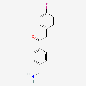 molecular formula C15H14FNO B1503216 1-(4-(Aminomethyl)phenyl)-2-(4-fluorophenyl)ethanone CAS No. 1017781-71-3