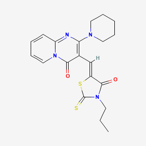 3-[(Z)-(4-oxo-3-propyl-2-thioxo-1,3-thiazolidin-5-ylidene)methyl]-2-(1-piperidinyl)-4H-pyrido[1,2-a]pyrimidin-4-one