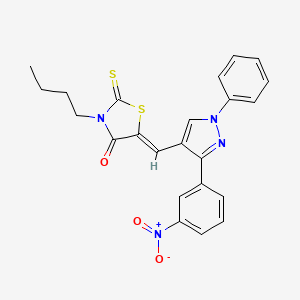 (5Z)-3-butyl-5-{[3-(3-nitrophenyl)-1-phenyl-1H-pyrazol-4-yl]methylidene}-2-thioxo-1,3-thiazolidin-4-one