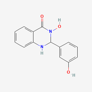 molecular formula C14H12N2O3 B15032186 3-hydroxy-2-(3-hydroxyphenyl)-2,3-dihydroquinazolin-4(1H)-one 