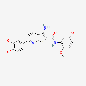 molecular formula C24H23N3O5S B15032195 3-amino-N-(2,5-dimethoxyphenyl)-6-(3,4-dimethoxyphenyl)thieno[2,3-b]pyridine-2-carboxamide 