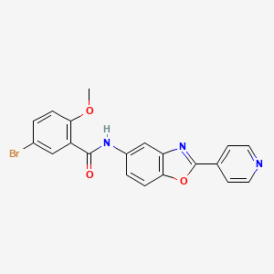 molecular formula C20H14BrN3O3 B15032198 5-bromo-2-methoxy-N-[2-(pyridin-4-yl)-1,3-benzoxazol-5-yl]benzamide 