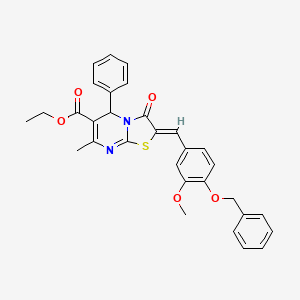 molecular formula C31H28N2O5S B15032202 ethyl (2Z)-2-[4-(benzyloxy)-3-methoxybenzylidene]-7-methyl-3-oxo-5-phenyl-2,3-dihydro-5H-[1,3]thiazolo[3,2-a]pyrimidine-6-carboxylate 