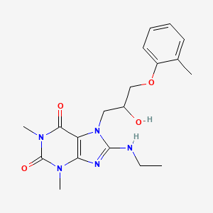 molecular formula C19H25N5O4 B15032207 8-(ethylamino)-7-[2-hydroxy-3-(2-methylphenoxy)propyl]-1,3-dimethyl-3,7-dihydro-1H-purine-2,6-dione 