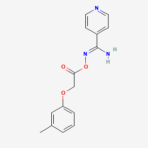 molecular formula C15H15N3O3 B15032209 N'-{[2-(3-methylphenoxy)acetyl]oxy}pyridine-4-carboximidamide 