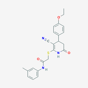 2-{[3-cyano-4-(4-ethoxyphenyl)-6-oxo-1,4,5,6-tetrahydropyridin-2-yl]sulfanyl}-N-(3-methylphenyl)acetamide