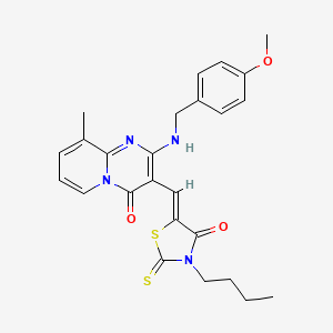 3-[(Z)-(3-butyl-4-oxo-2-thioxo-1,3-thiazolidin-5-ylidene)methyl]-2-[(4-methoxybenzyl)amino]-9-methyl-4H-pyrido[1,2-a]pyrimidin-4-one