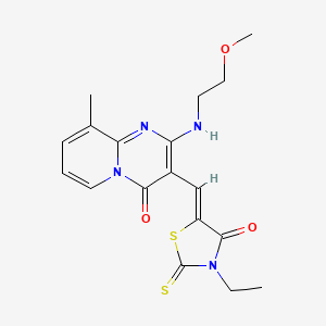 3-[(Z)-(3-ethyl-4-oxo-2-thioxo-1,3-thiazolidin-5-ylidene)methyl]-2-[(2-methoxyethyl)amino]-9-methyl-4H-pyrido[1,2-a]pyrimidin-4-one