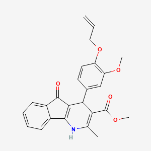 molecular formula C25H23NO5 B15032258 methyl 4-[3-methoxy-4-(prop-2-en-1-yloxy)phenyl]-2-methyl-5-oxo-4,5-dihydro-1H-indeno[1,2-b]pyridine-3-carboxylate 