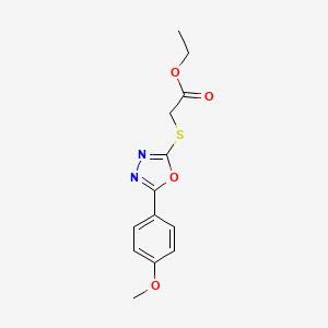 molecular formula C13H14N2O4S B15032283 Ethyl 2-{[5-(4-methoxyphenyl)-1,3,4-oxadiazol-2-YL]sulfanyl}acetate CAS No. 84160-42-9