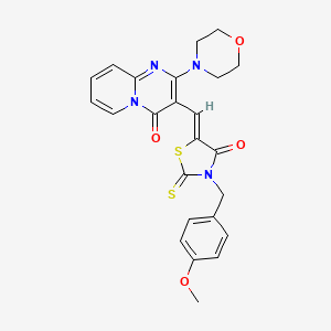 3-{(Z)-[3-(4-Methoxybenzyl)-4-oxo-2-thioxo-1,3-thiazolidin-5-ylidene]methyl}-2-(4-morpholinyl)-4H-pyrido[1,2-A]pyrimidin-4-one