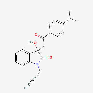 3-hydroxy-3-{2-oxo-2-[4-(propan-2-yl)phenyl]ethyl}-1-(prop-2-yn-1-yl)-1,3-dihydro-2H-indol-2-one