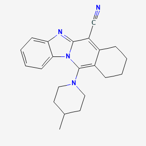 molecular formula C22H24N4 B15032368 11-(4-Methylpiperidin-1-yl)-7,8,9,10-tetrahydrobenzimidazo[1,2-b]isoquinoline-6-carbonitrile 