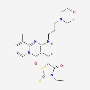 3-[(Z)-(3-ethyl-4-oxo-2-thioxo-1,3-thiazolidin-5-ylidene)methyl]-9-methyl-2-{[3-(4-morpholinyl)propyl]amino}-4H-pyrido[1,2-a]pyrimidin-4-one