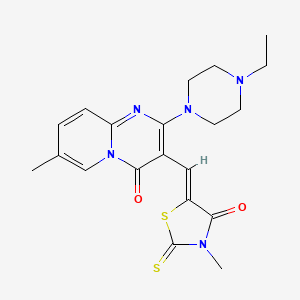 2-(4-ethylpiperazin-1-yl)-7-methyl-3-[(Z)-(3-methyl-4-oxo-2-thioxo-1,3-thiazolidin-5-ylidene)methyl]-4H-pyrido[1,2-a]pyrimidin-4-one