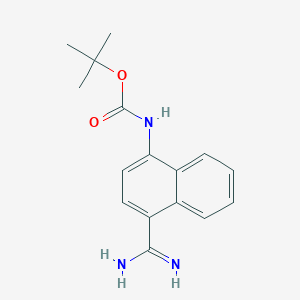 molecular formula C16H19N3O2 B1503244 tert-Butyl (4-carbamimidoylnaphthalen-1-yl)carbamate CAS No. 885270-07-5