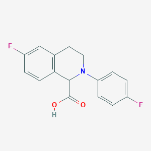 molecular formula C16H13F2NO2 B1503245 2-(4-Fluoro-phenyl)-6-fluoro-1,2,3,4-tetrahydro-isoquinoline-1-carboxylic acid 