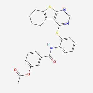 3-{[2-(5,6,7,8-Tetrahydro[1]benzothieno[2,3-d]pyrimidin-4-ylsulfanyl)phenyl]carbamoyl}phenyl acetate