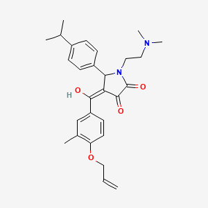 molecular formula C28H34N2O4 B15032472 1-[2-(dimethylamino)ethyl]-3-hydroxy-4-[3-methyl-4-(prop-2-en-1-yloxy)benzoyl]-5-[4-(propan-2-yl)phenyl]-2,5-dihydro-1H-pyrrol-2-one 