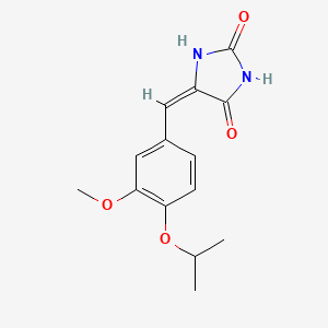 molecular formula C14H16N2O4 B15032486 (5E)-5-[3-methoxy-4-(propan-2-yloxy)benzylidene]imidazolidine-2,4-dione 