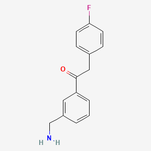 molecular formula C15H14FNO B1503249 1-(3-(Aminomethyl)phenyl)-2-(4-fluorophenyl)ethanone CAS No. 1017781-75-7