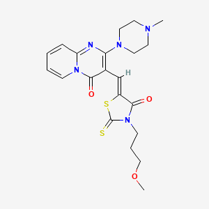 molecular formula C21H25N5O3S2 B15032498 3-{(Z)-[3-(3-Methoxypropyl)-4-oxo-2-thioxo-1,3-thiazolidin-5-ylidene]methyl}-2-(4-methyl-1-piperazinyl)-4H-pyrido[1,2-A]pyrimidin-4-one CAS No. 373619-32-0