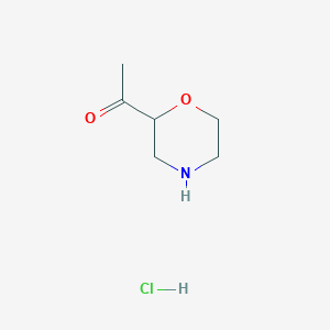 molecular formula C6H12ClNO2 B1503255 1-(Morpholin-2-yl)ethanone hydrochloride CAS No. 1228600-25-6