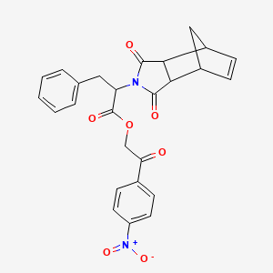 2-(4-nitrophenyl)-2-oxoethyl 2-(1,3-dioxo-1,3,3a,4,7,7a-hexahydro-2H-4,7-methanoisoindol-2-yl)-3-phenylpropanoate