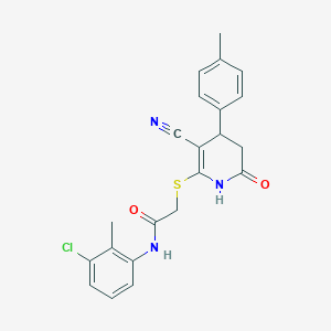 N-(3-chloro-2-methylphenyl)-2-{[3-cyano-4-(4-methylphenyl)-6-oxo-1,4,5,6-tetrahydropyridin-2-yl]sulfanyl}acetamide