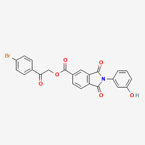 2-(4-bromophenyl)-2-oxoethyl 2-(3-hydroxyphenyl)-1,3-dioxo-2,3-dihydro-1H-isoindole-5-carboxylate