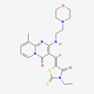 3-[(Z)-(3-Ethyl-4-oxo-2-thioxo-1,3-thiazolidin-5-ylidene)methyl]-9-methyl-2-{[2-(4-morpholinyl)ethyl]amino}-4H-pyrido[1,2-A]pyrimidin-4-one