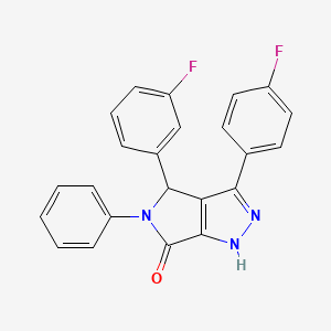 molecular formula C23H15F2N3O B15032663 4-(3-fluorophenyl)-3-(4-fluorophenyl)-5-phenyl-4,5-dihydropyrrolo[3,4-c]pyrazol-6(1H)-one 