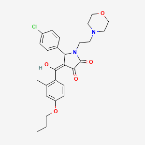 molecular formula C27H31ClN2O5 B15032665 5-(4-chlorophenyl)-3-hydroxy-4-(2-methyl-4-propoxybenzoyl)-1-[2-(morpholin-4-yl)ethyl]-2,5-dihydro-1H-pyrrol-2-one 