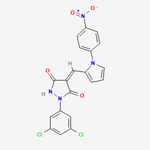 (4Z)-1-(3,5-dichlorophenyl)-4-{[1-(4-nitrophenyl)-1H-pyrrol-2-yl]methylidene}pyrazolidine-3,5-dione