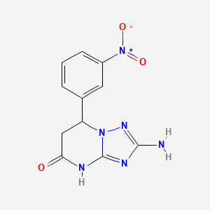 molecular formula C11H10N6O3 B15032711 2-amino-7-(3-nitrophenyl)-6,7-dihydro[1,2,4]triazolo[1,5-a]pyrimidin-5(4H)-one 