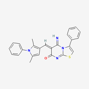 molecular formula C25H20N4OS B15032712 (6Z)-6-[(2,5-dimethyl-1-phenyl-1H-pyrrol-3-yl)methylidene]-5-imino-3-phenyl-5,6-dihydro-7H-[1,3]thiazolo[3,2-a]pyrimidin-7-one 