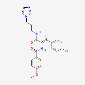 molecular formula C23H23ClN4O3 B15032759 N-[(1Z)-1-(4-chlorophenyl)-3-{[3-(1H-imidazol-1-yl)propyl]amino}-3-oxoprop-1-en-2-yl]-4-methoxybenzamide 