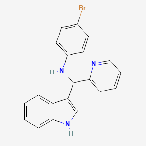 4-bromo-N-[(2-methyl-1H-indol-3-yl)(pyridin-2-yl)methyl]aniline