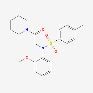 molecular formula C21H26N2O4S B15032781 N-(2-methoxyphenyl)-4-methyl-N-[2-oxo-2-(piperidin-1-yl)ethyl]benzenesulfonamide 