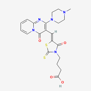 4-[(5Z)-5-{[2-(4-methylpiperazin-1-yl)-4-oxo-4H-pyrido[1,2-a]pyrimidin-3-yl]methylidene}-4-oxo-2-thioxo-1,3-thiazolidin-3-yl]butanoic acid