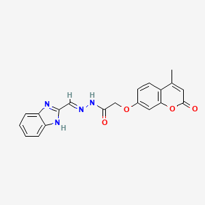 molecular formula C20H16N4O4 B15032793 N'-[(E)-1H-benzimidazol-2-ylmethylidene]-2-[(4-methyl-2-oxo-2H-chromen-7-yl)oxy]acetohydrazide 