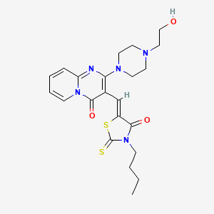 3-[(Z)-(3-butyl-4-oxo-2-thioxo-1,3-thiazolidin-5-ylidene)methyl]-2-[4-(2-hydroxyethyl)-1-piperazinyl]-4H-pyrido[1,2-a]pyrimidin-4-one