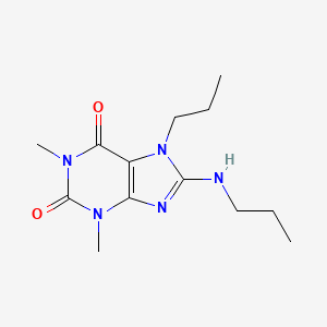 molecular formula C13H21N5O2 B15032836 1,3-dimethyl-7-propyl-8-(propylamino)-1H-purine-2,6(3H,7H)-dione 