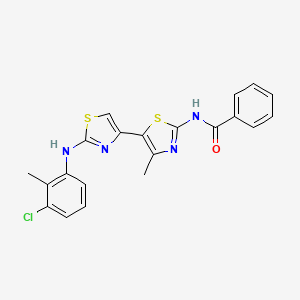 molecular formula C21H17ClN4OS2 B15032842 N-{2-[(3-chloro-2-methylphenyl)amino]-4'-methyl-4,5'-bi-1,3-thiazol-2'-yl}benzamide 