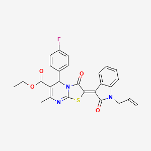 ethyl (2Z)-2-(1-allyl-2-oxo-1,2-dihydro-3H-indol-3-ylidene)-5-(4-fluorophenyl)-7-methyl-3-oxo-2,3-dihydro-5H-[1,3]thiazolo[3,2-a]pyrimidine-6-carboxylate