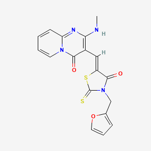 3-{(Z)-[3-(2-furylmethyl)-4-oxo-2-thioxo-1,3-thiazolidin-5-ylidene]methyl}-2-(methylamino)-4H-pyrido[1,2-a]pyrimidin-4-one